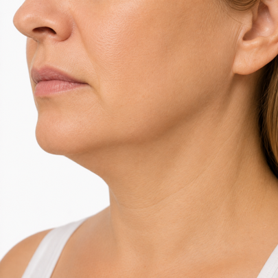 Loss of definition along the jawline