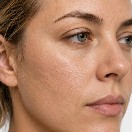 Rough or uneven skin texture