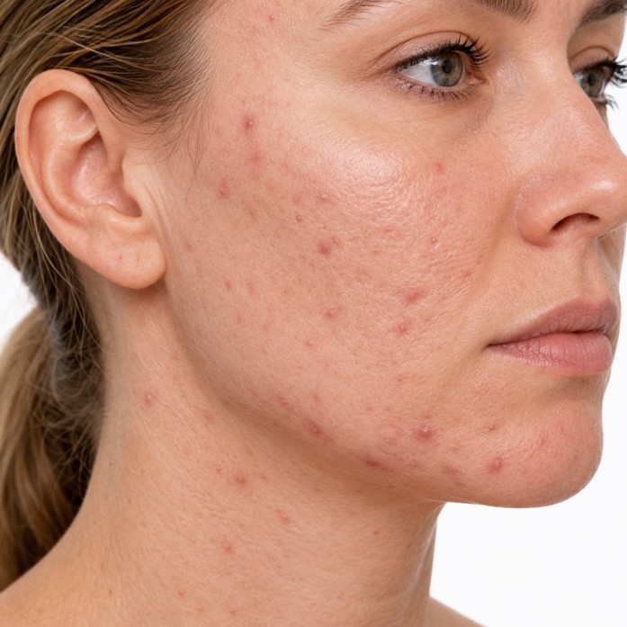 Scarring and active acne